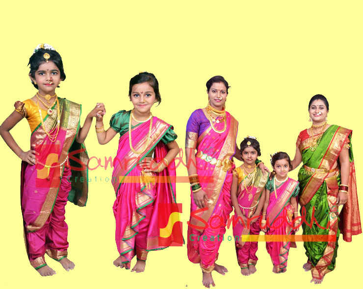 Readymade kids saree, Stitched saree, Nauvari saree, Kashta saree,  Maharashtrian saree, Lavni dress, Kids wear, Kids ethnic wear, Girls  traditional dress, Indian party dress up, Bollywood dress, Indian costume.